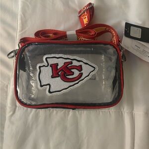 Red and Black Clear Crossbody Bag